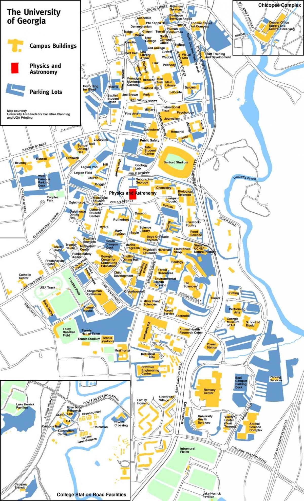 یونیورسٹی آف جارجیا کا نقشہ