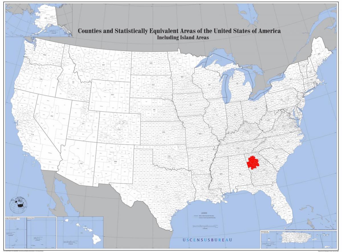 اٹلانٹا پر امریکی نقشہ