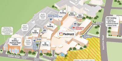 پائڈمونٹ ہسپتال کا نقشہ
